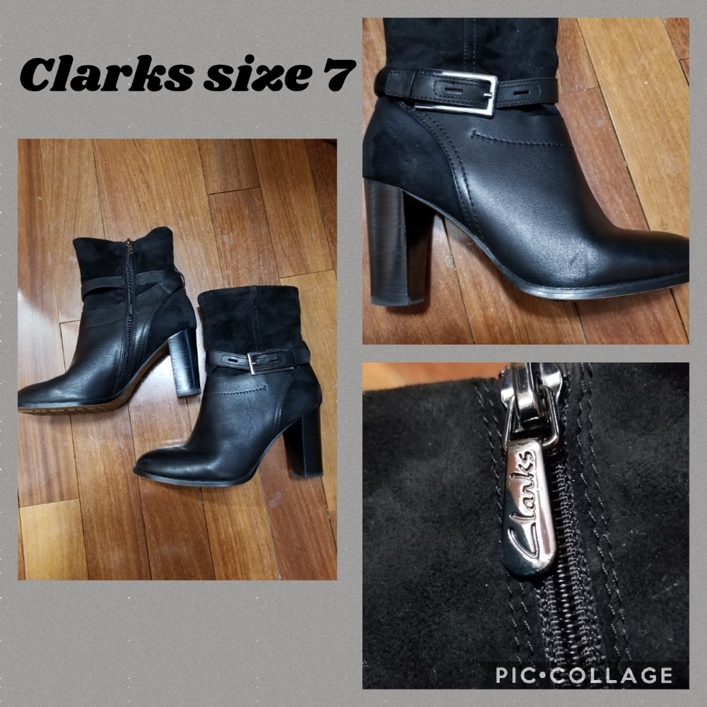 Clarks bootie leather EUC size 7